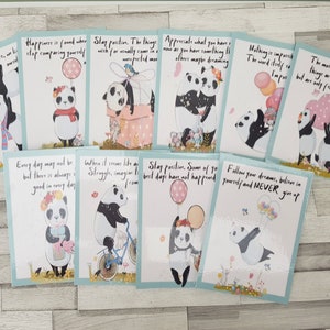 Cartes postales positives panda - impressions citations positives - papeterie Be Positive - aide à l'anxiété - vous avez ce rappel - 10 citations positives