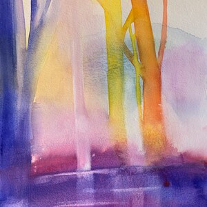 Original watercolor, title: Paesaggio riflesso