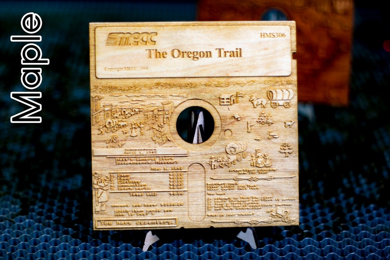 Oregon Trail Wooden Art Sculpture 5.25 Floppy Disk Etsy
