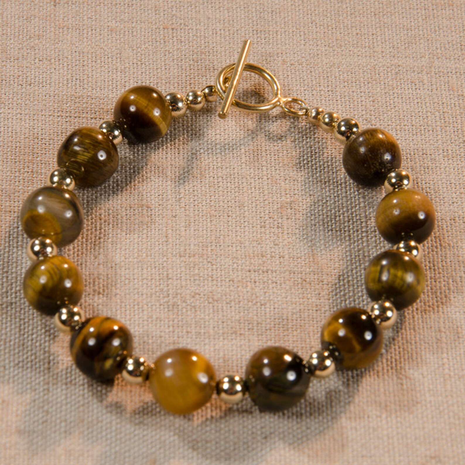 Tiger's Eye Bracelet With Goldfilled Beads and Clasp. Etsy
