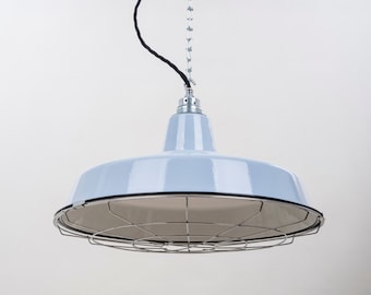 Industrial Factory Shade 16" enamel Ceiling Lighting lamp with protective grid