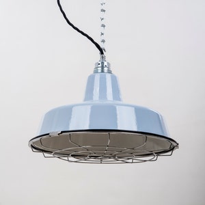 Factory Lamp 31cm Protective Grid Enamel Lamp Enamel Light Grey