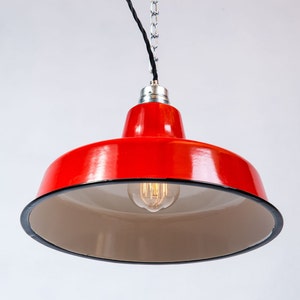 Factory lamp 31cm 12 enamel lamp Enamel red image 4