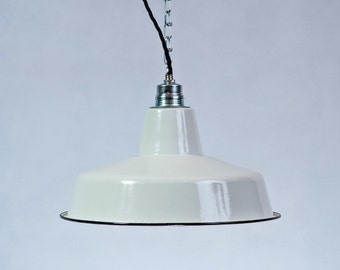 Factory Lamp 31cm 12" Enamel Lamp Enamel White