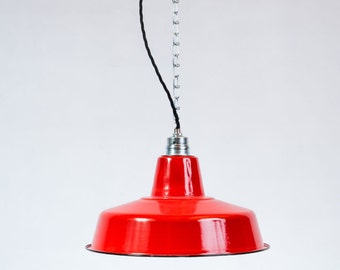 Factory lamp 31cm 12" enamel lamp Enamel red