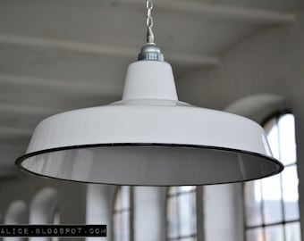 Fabriekslamp 41cm Geëmailleerde lamp Wit