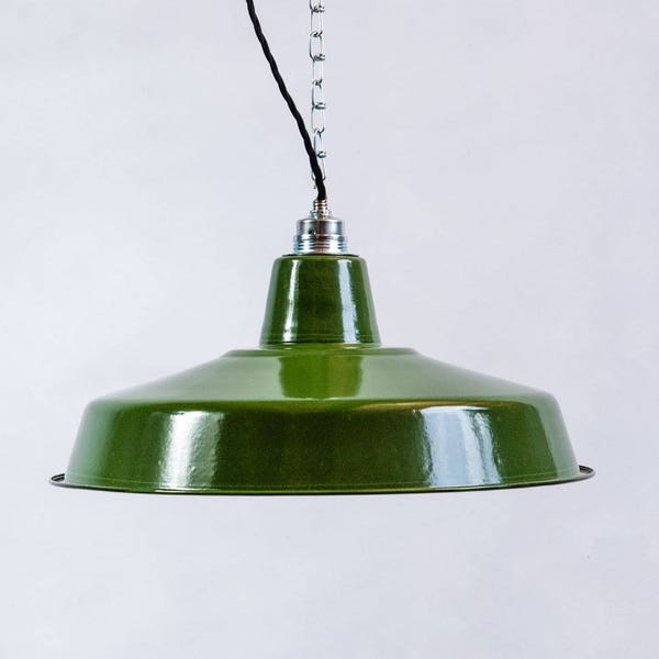 Factory Lamp 41cm Enamel Lamp Enamel green