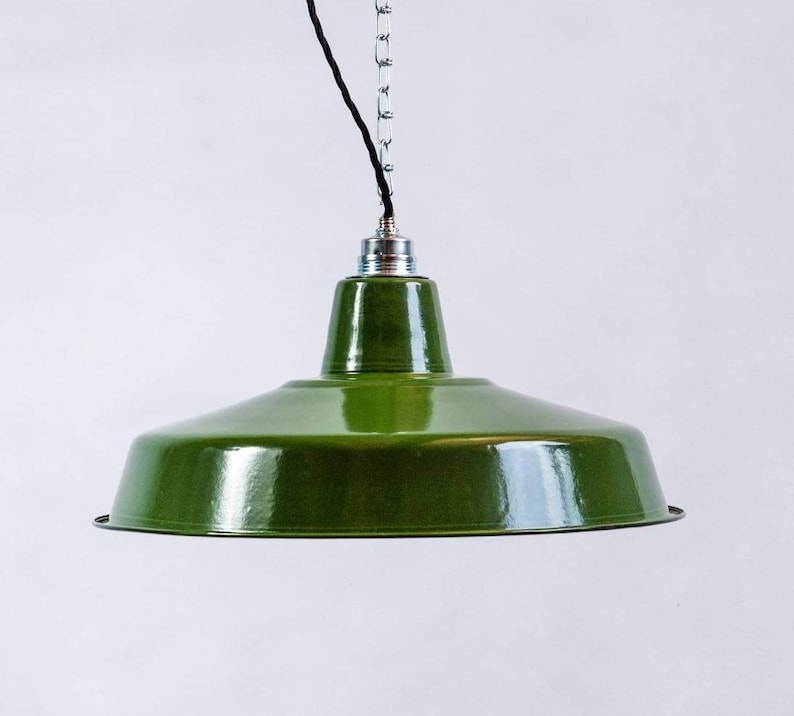 Lámpara Factory 41cm Lámpara esmaltada Verde esmaltado