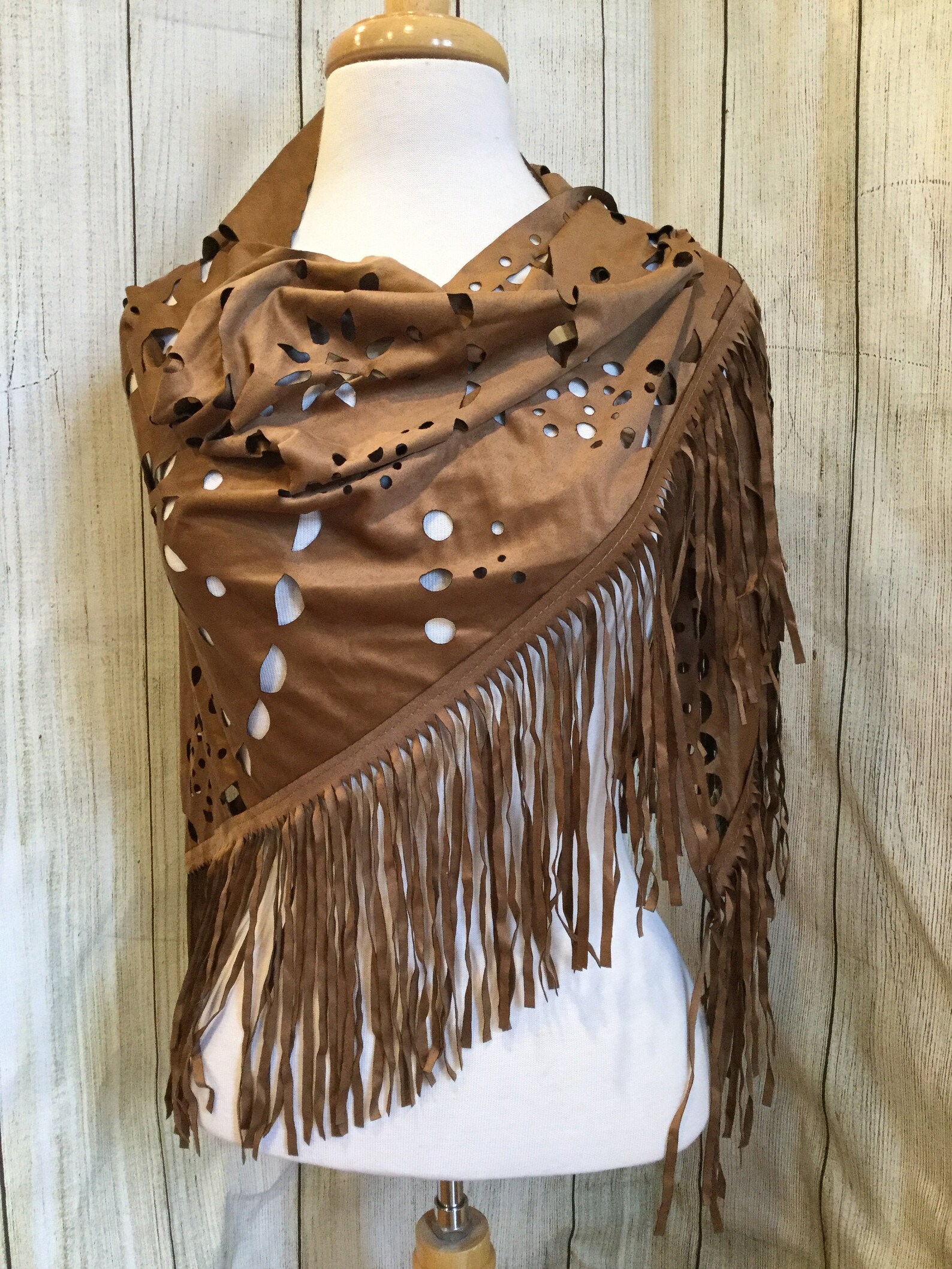 faux suede shawl