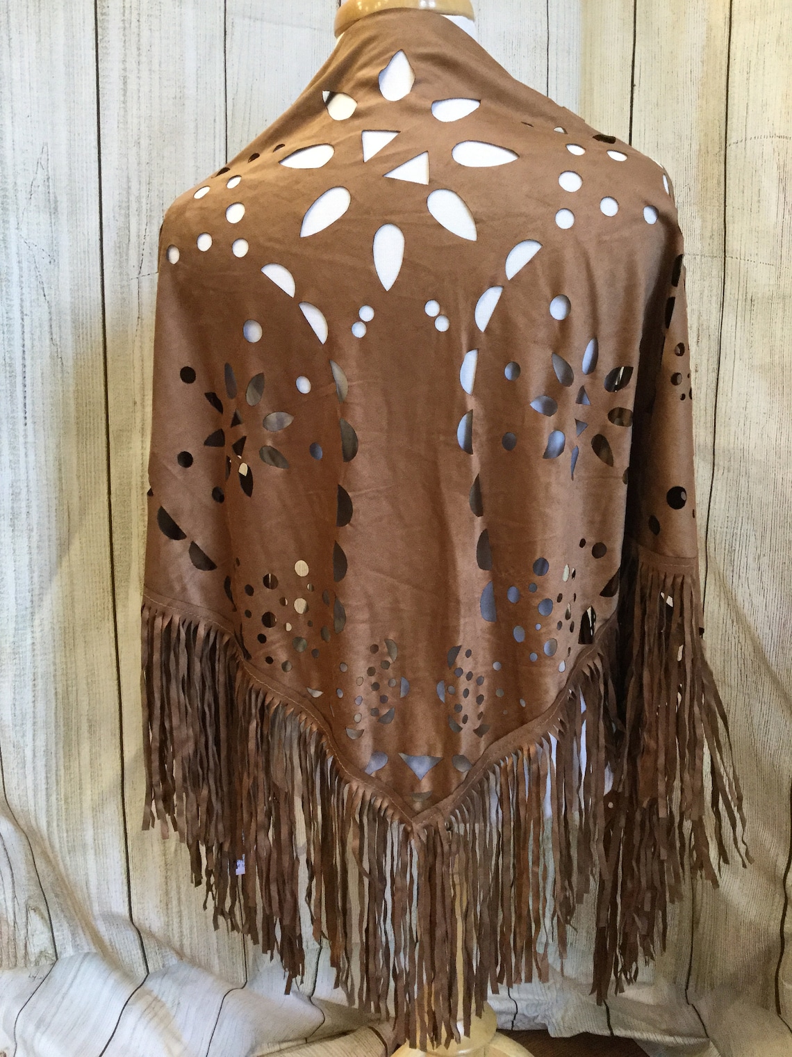 faux suede shawl