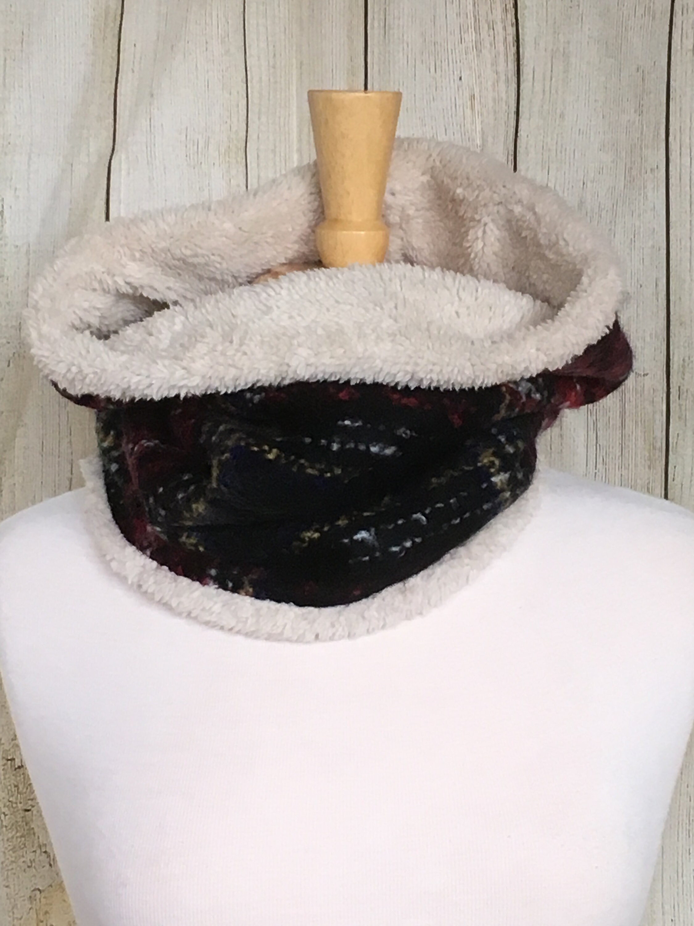 Soft Plaid Sherpa Infinity Neck Warmer Etsy.de