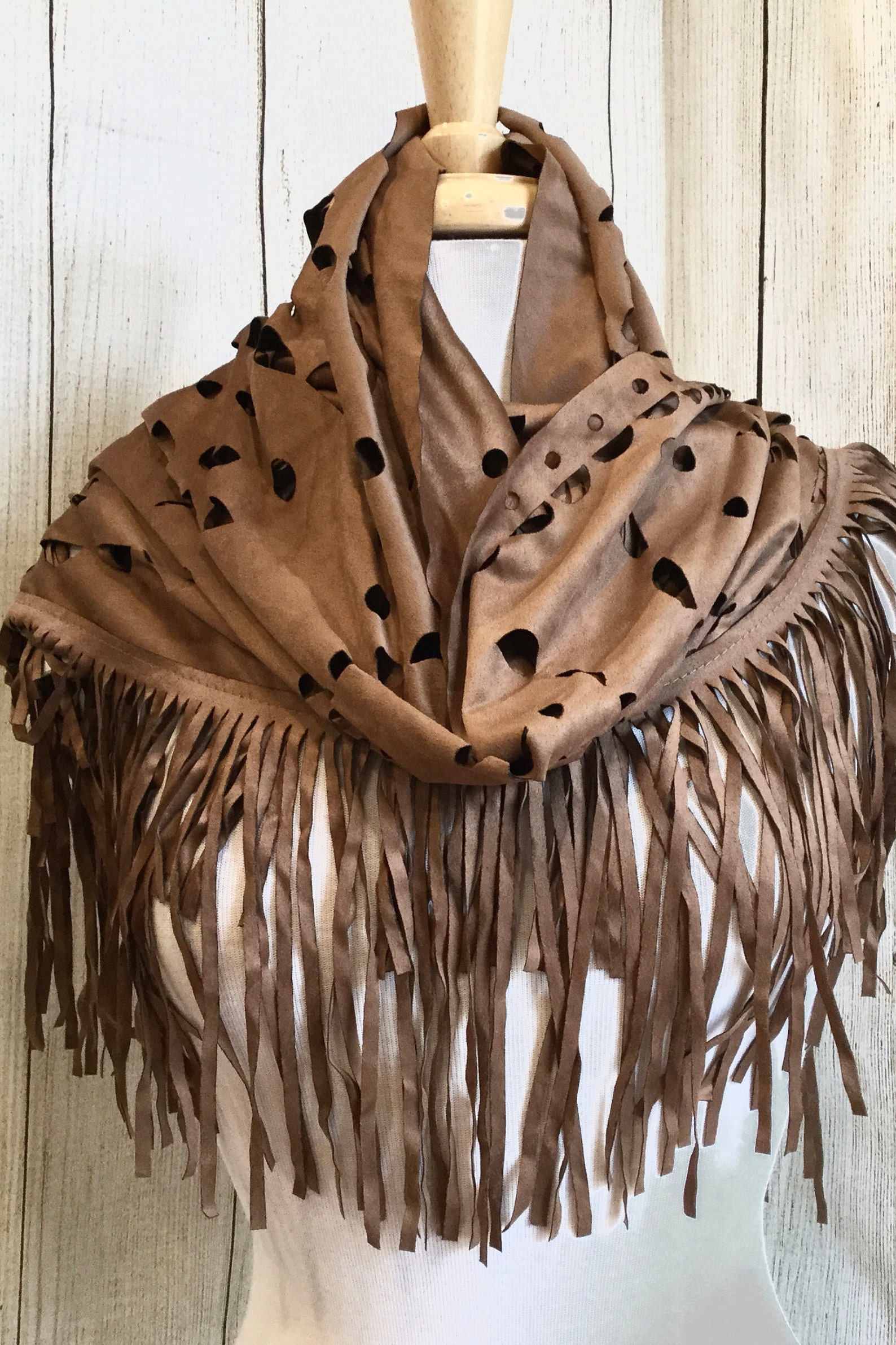 faux suede shawl