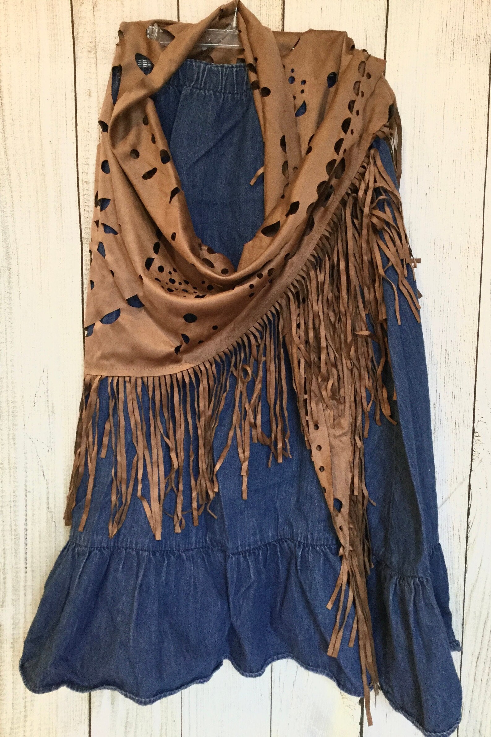 faux suede shawl