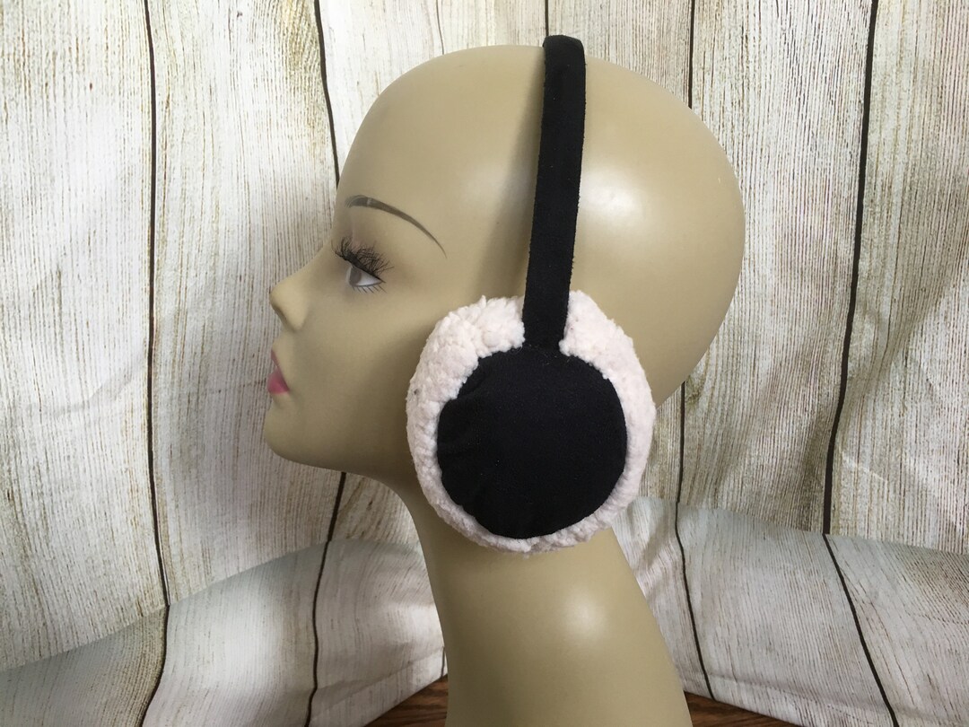 Faux Shearling Earmuffs black or Brown Etsy