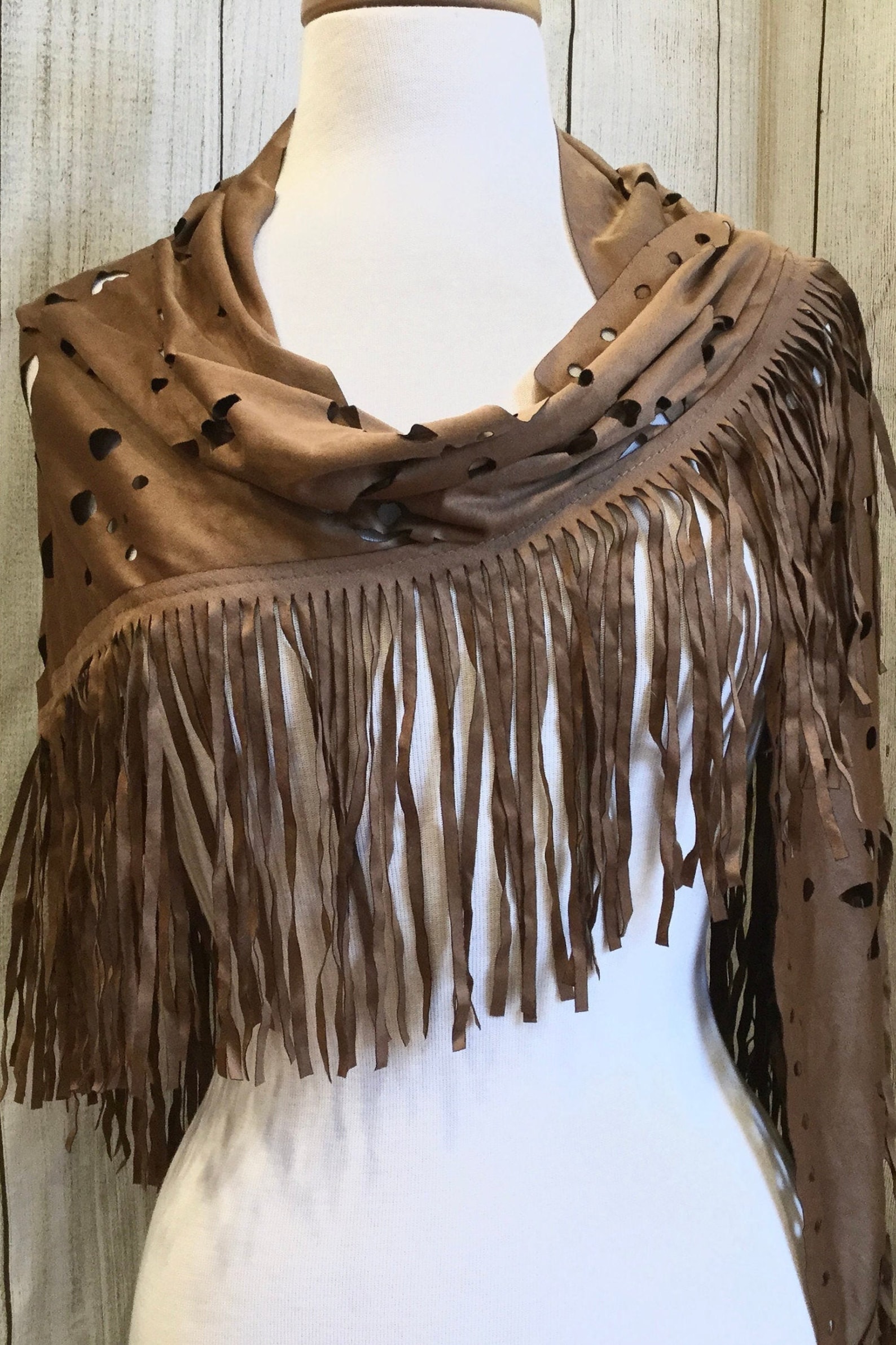 faux suede shawl