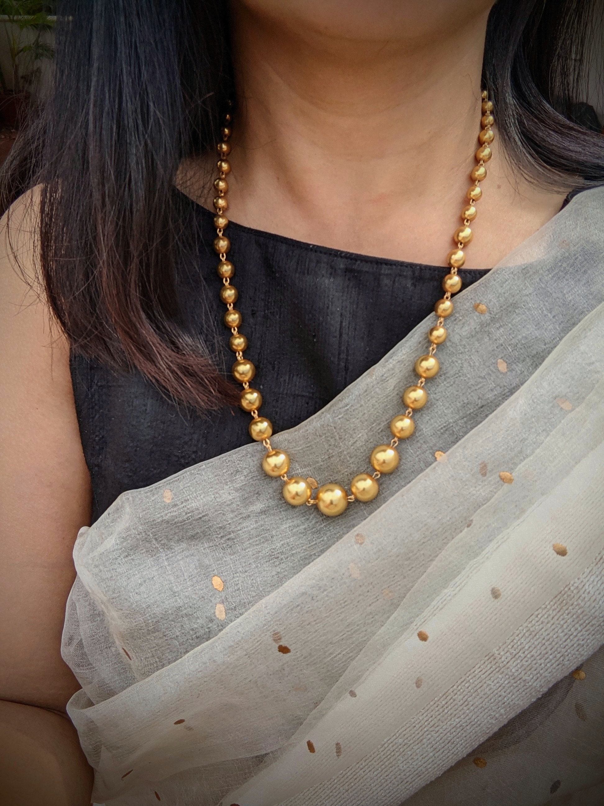 アクセサリー indian jewelry beads necklace Victorian Moissanite Monalisa Beads Short Necklace Indian