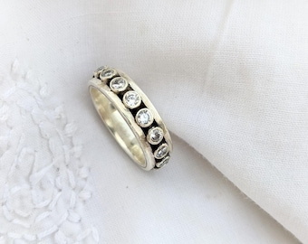 Zirconia Band Ring: 925 Sterling Silver Jaipur Jewelry