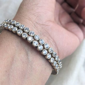 925 Sterling Silver Bangle Bracelet,  Indian Silver Handcrafted Gemstone Bangles, Pure Silver Diamond Bangle Kada , Gift for Her