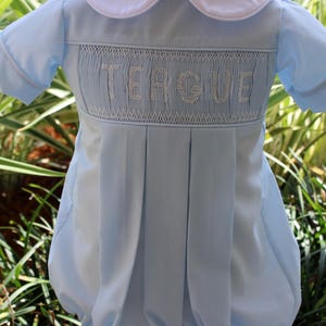 Smocked Name Monogram, Personalized Smocked Name, Sibling Outfit