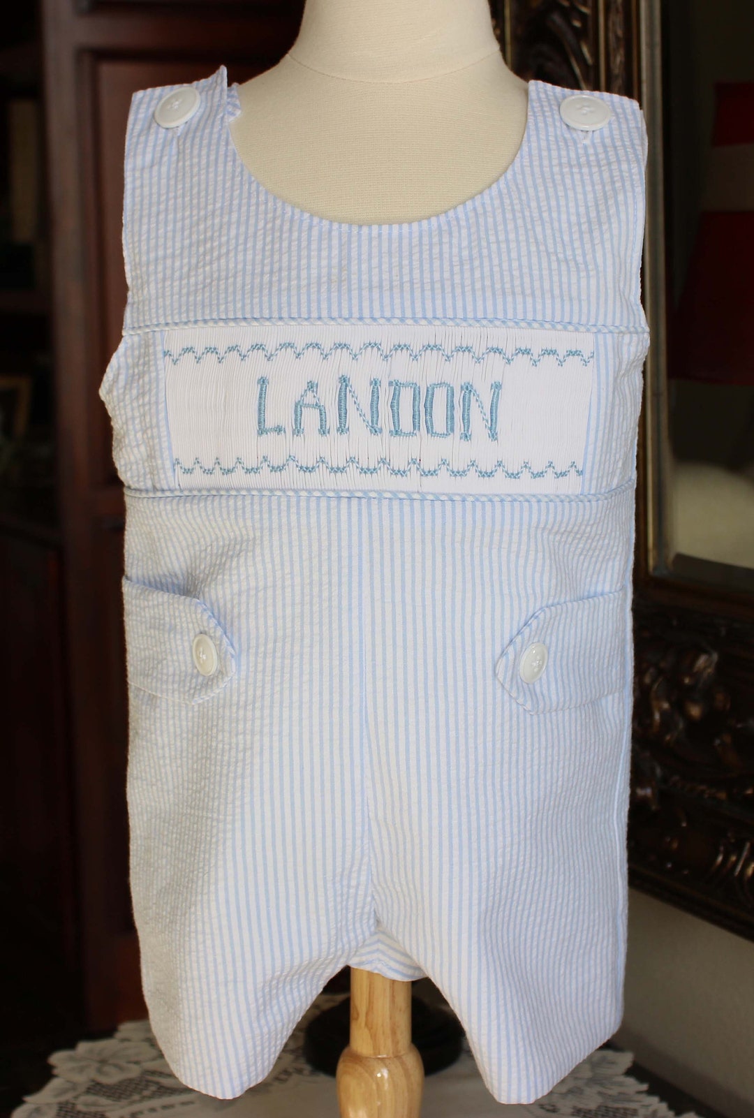 Traditional Smocked Purple Jon Jon Short