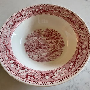 Vintage 9” Memory Lane /Royal Ironstone Serving Bowl, 1965 MEMORY LANE, Made in USA, Farmhouse, Christmas