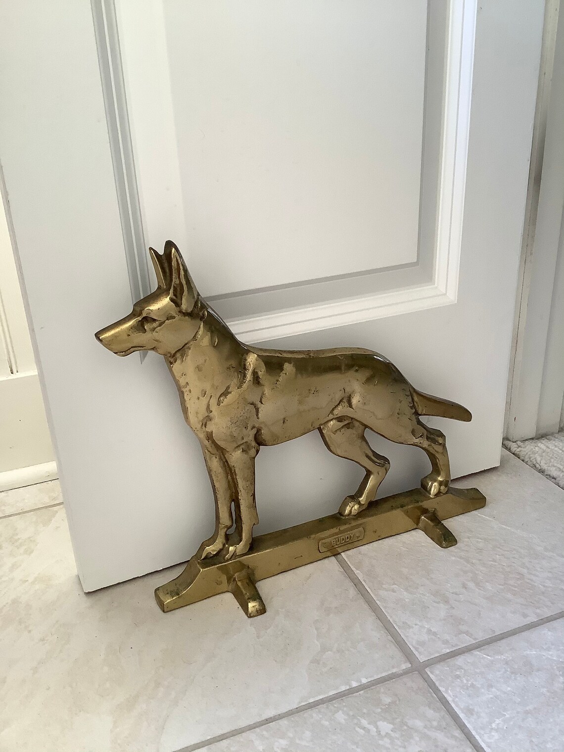 Vintage Brass German Shepherd Door Stop BUDDY 20 German Etsy