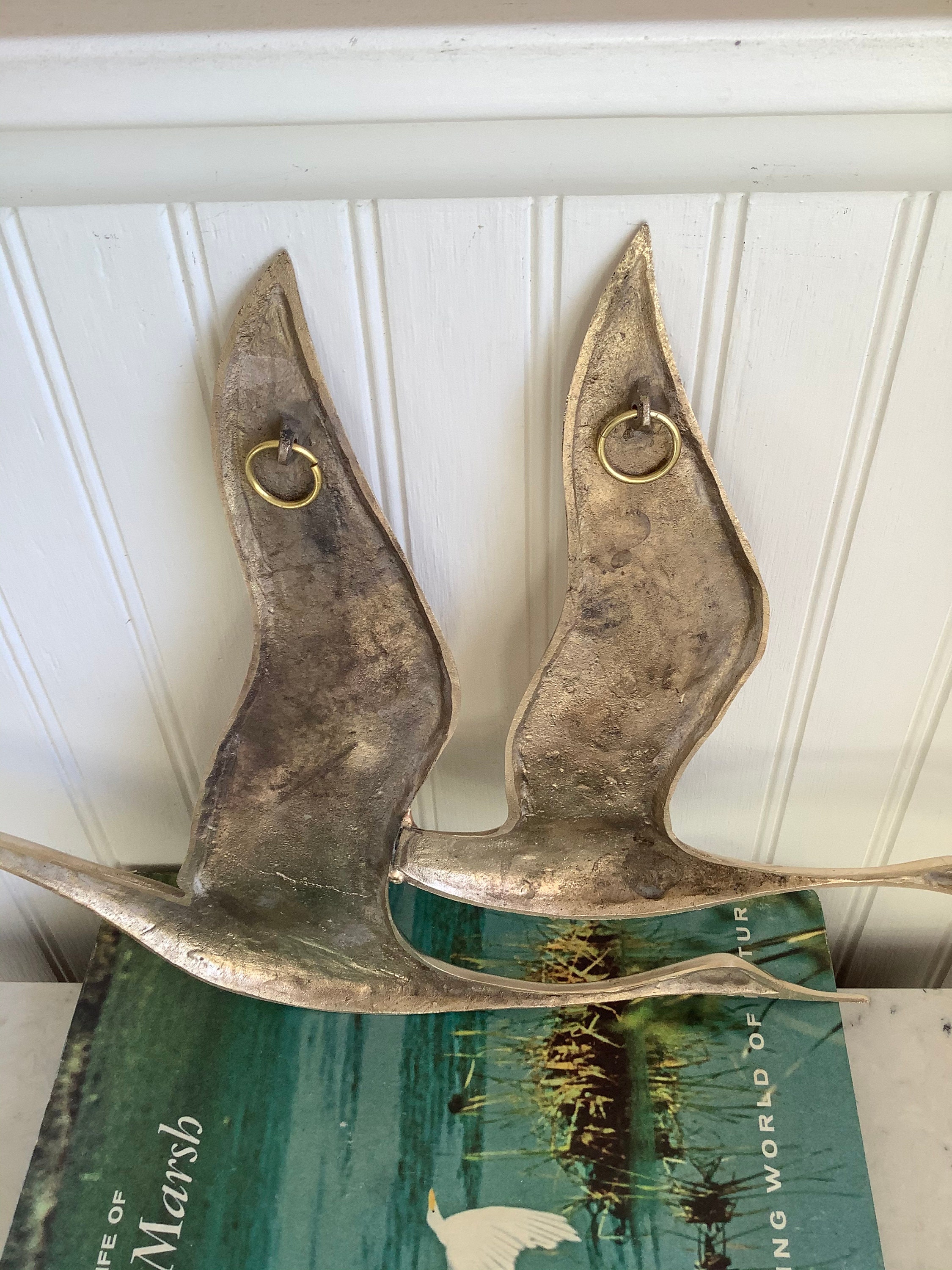 Vintage Brass Geese Wall Decor Brass Geese Brass Goose Etsy