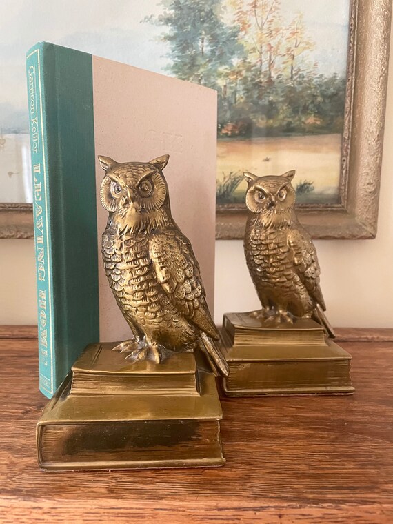 Vintage Pair of Brass Owl Bookends P.M. Craftsman Bookends Etsy