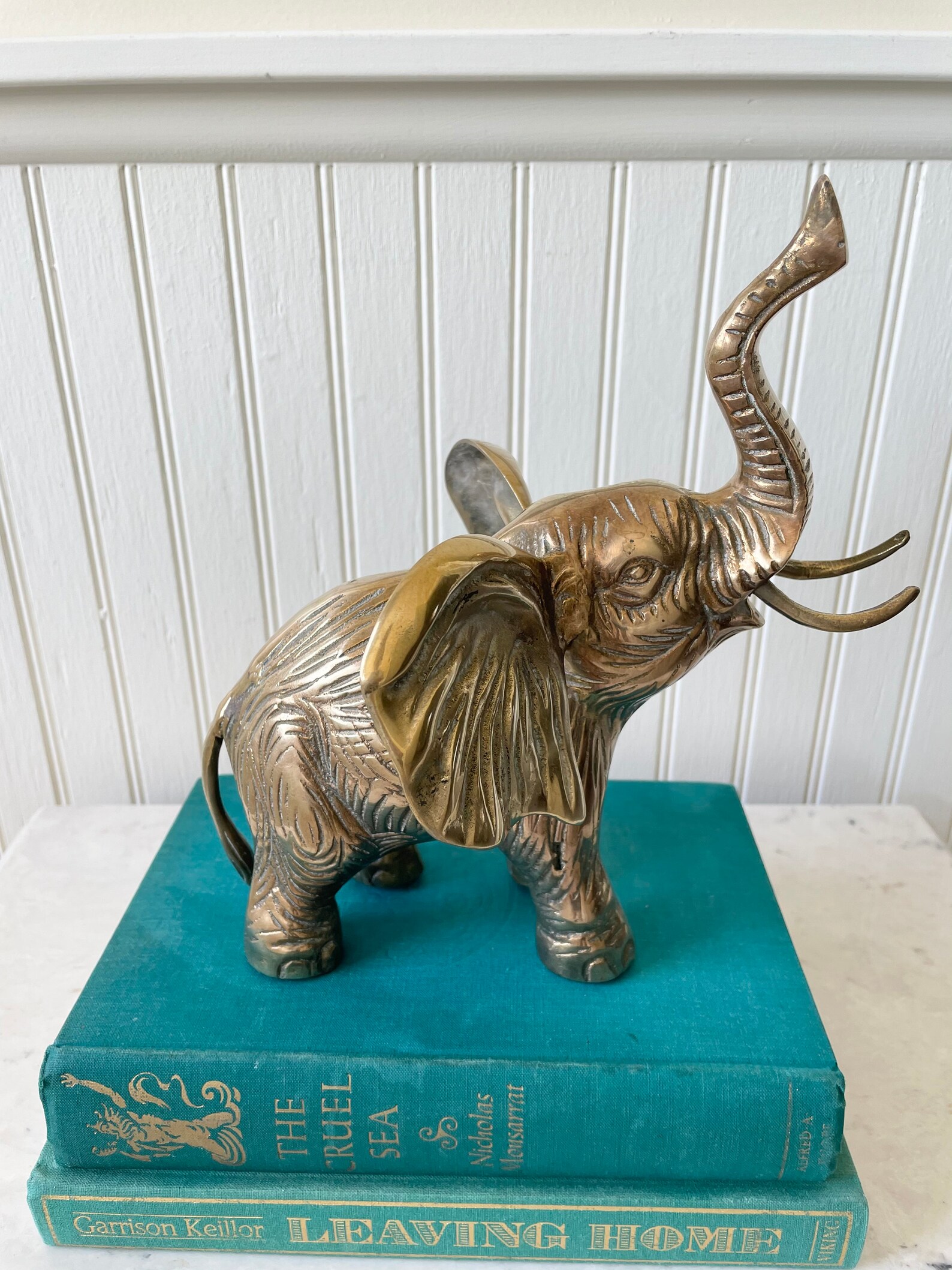 Vintage 8 Brass Elephant Statue Elephant Trunk Up Made in Etsy