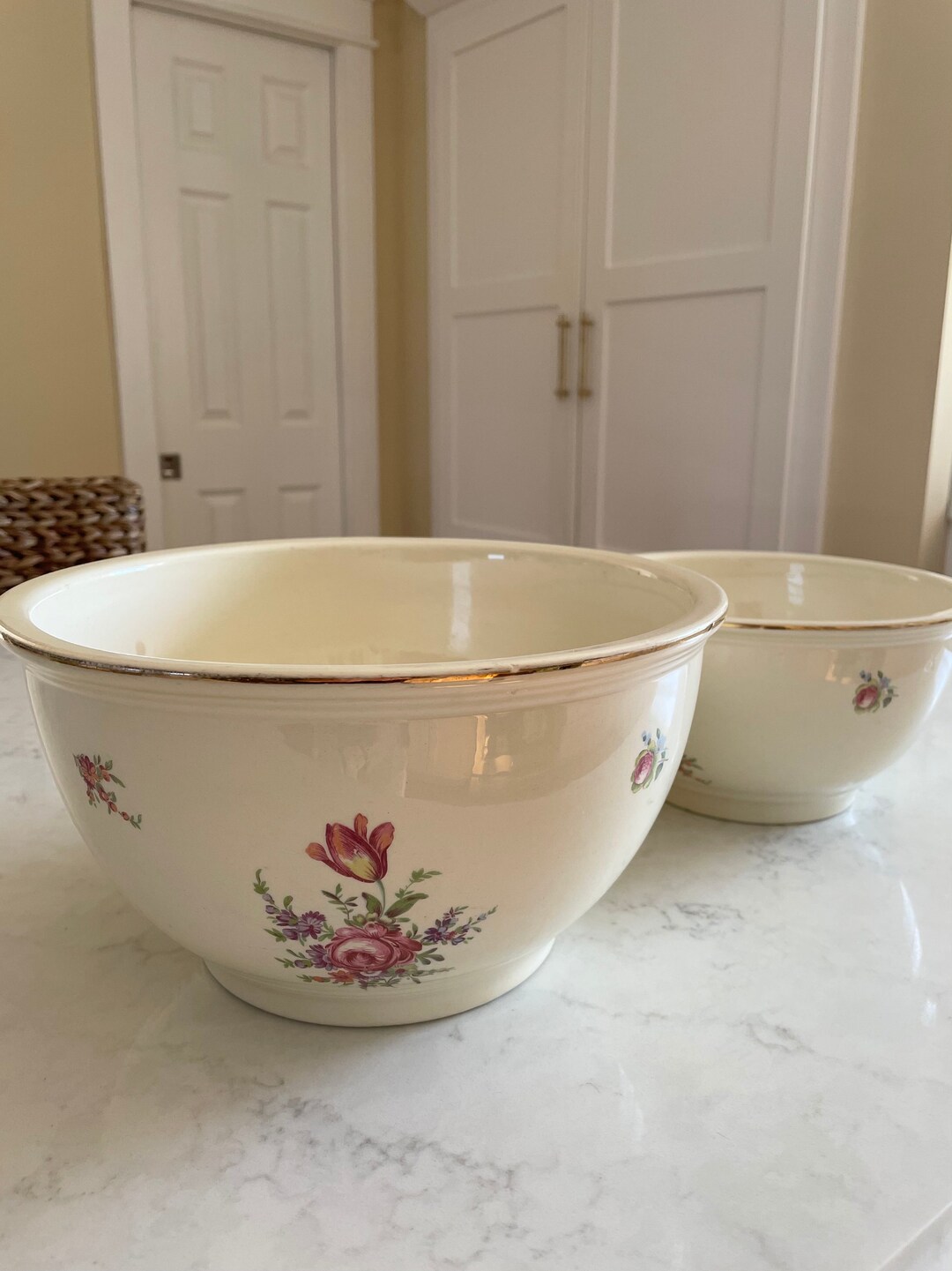 Vintage Set of 2 priscilla Kitchen Kraft Bowls, Ovenware, Household