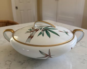 Vintage NORITAKE Japan “Canton” Casserole Dish, Bamboo Design, MCM China