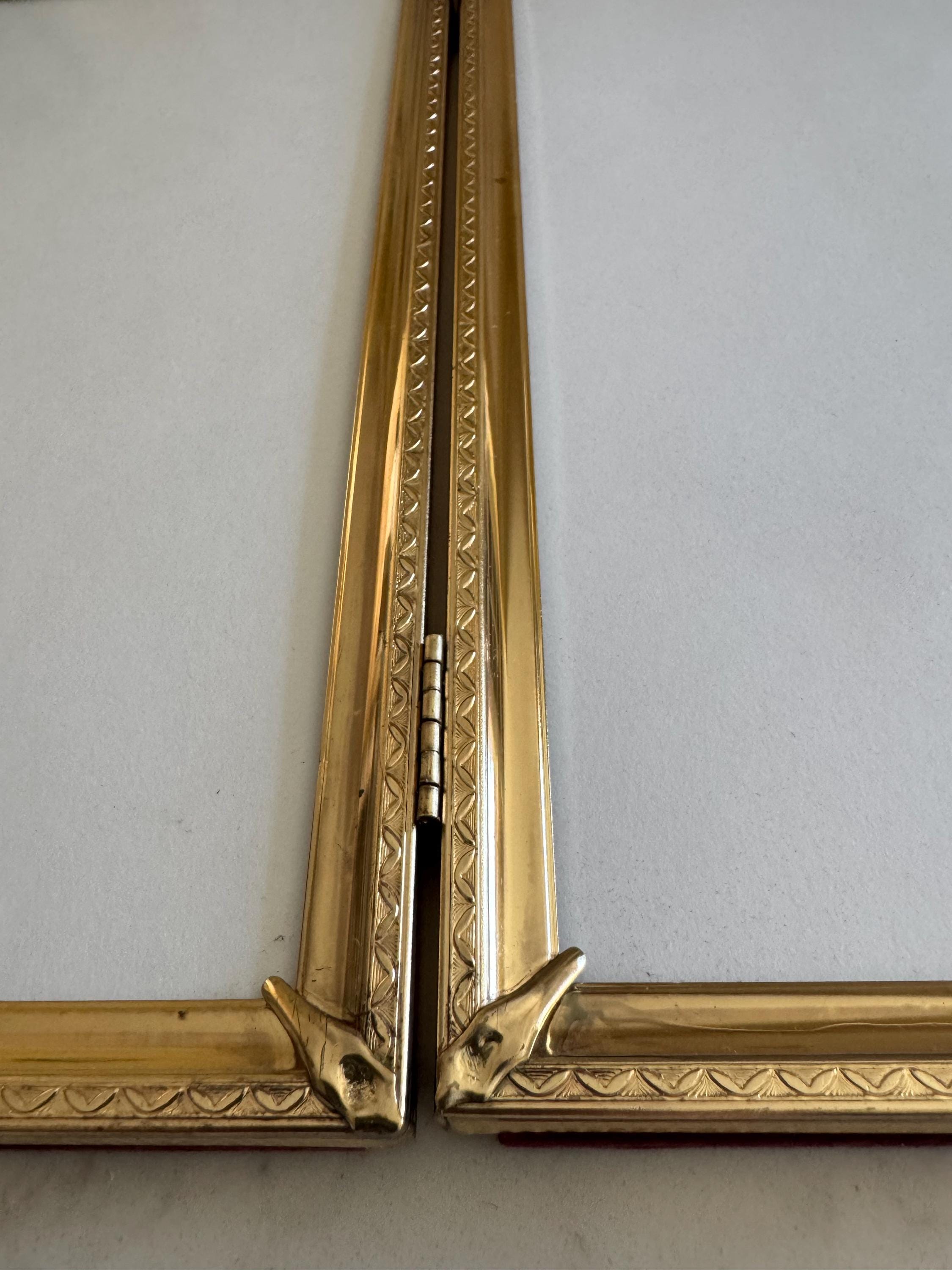 Vintage Bi-fold Gold Metal Picture Frames, 8 X 10 Double Picture Frames ...
