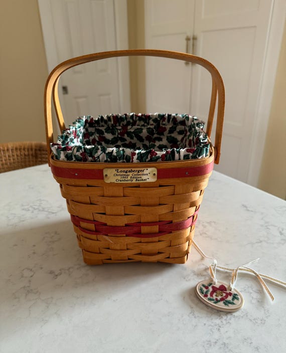 Vintage 1995 Longaberger Cranberry Basket, Red/longaberger