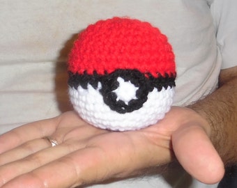 3" Crochet Stuffed Poke Ball