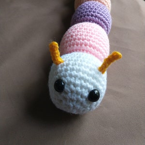 Multi Color Pastel Caterpillar Crochet Toy