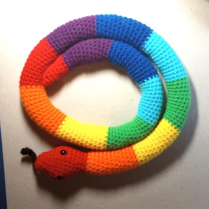 Crochet Rainbow Snake Stuffed Toy Amigurumi