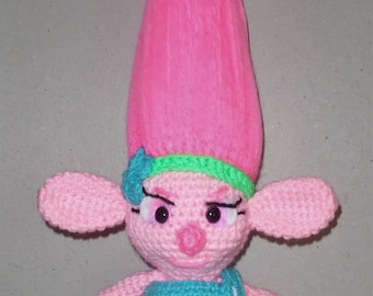 Crochet Baby Troll Doll  Pink or Blue Amigurumi Stuffed Toy