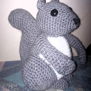 Crochet Chubby Gray and White Squirrel Stuffy Amigurumi