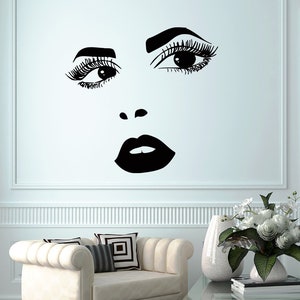 Hairdressing Wall Decals Beauty Salon Decal Hair Vinyl Stickers Woman Face Home Decor Chu1193