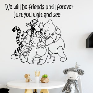 Wall Decal Winnie the Pooh And Friends Quote Vinyl Sticker Art Home Baby Room Mural Nursery Decor MS326