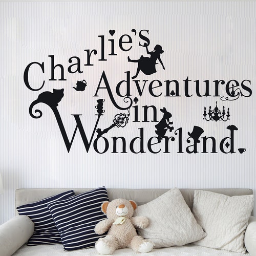 White Rabbit Wall Decal Alice in Wonderland Decals Vinyl Etsy