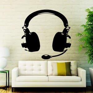 Wall Decals for Music Studio Hadphones Decal Vinyl Sticker  Art Hadphones Decor Home Art Bedroom Dorm Interior Window Living Room Chu1386