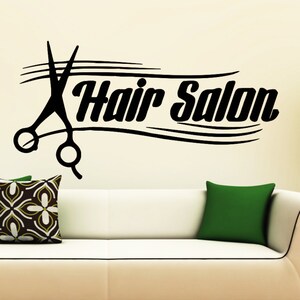 Wall Decals Hairdressing Hair Beauty Salon Decal Vinyl Sticker Woman Logo Haircut Salon Home Decor Window Decals Dorm Living Room Chu1187