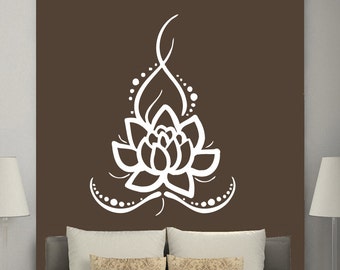 Wall Decals Yoga Lotus Indian Buddha Decal Vinyl Sticker Home Decor Bedroom Interior Design Art Mural MS625