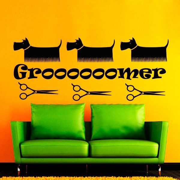 Dog Groomer Window Decal Etsy