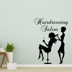 Hairdressing Wall Decals Hair Decal Beauty Salon Vinyl Stickers Hairdressing Salon Haircut Makeup Home Decor NA333