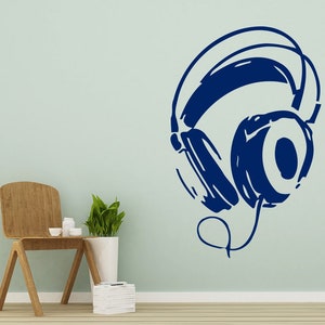 Music Wall Decals Dj Hadphones Decal Vinyl Sticker Home Decor Bedroom Art Chu1231