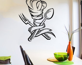 Wall Decals Latware Chef Decal Vinyl Sticker Home Decor Interior Design Kitchen Cafe Restaurant Ms498