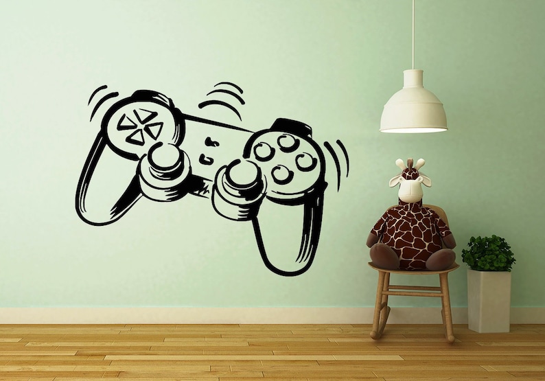 Game Wall Decals Joystick Decal Game Vinyl Sticker Home Decor Etsy