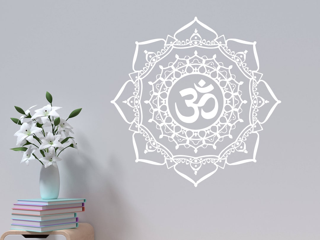 Wall Decals Mandala Yoga Namaste Om Ornament Indian Om-symbol Geometric ...